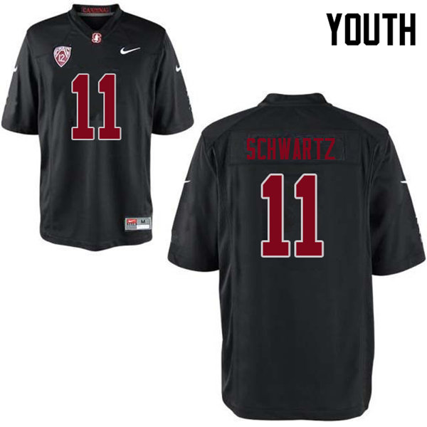 Youth #11 Harry Schwartz Stanford Cardinal College Football Jerseys Sale-Black